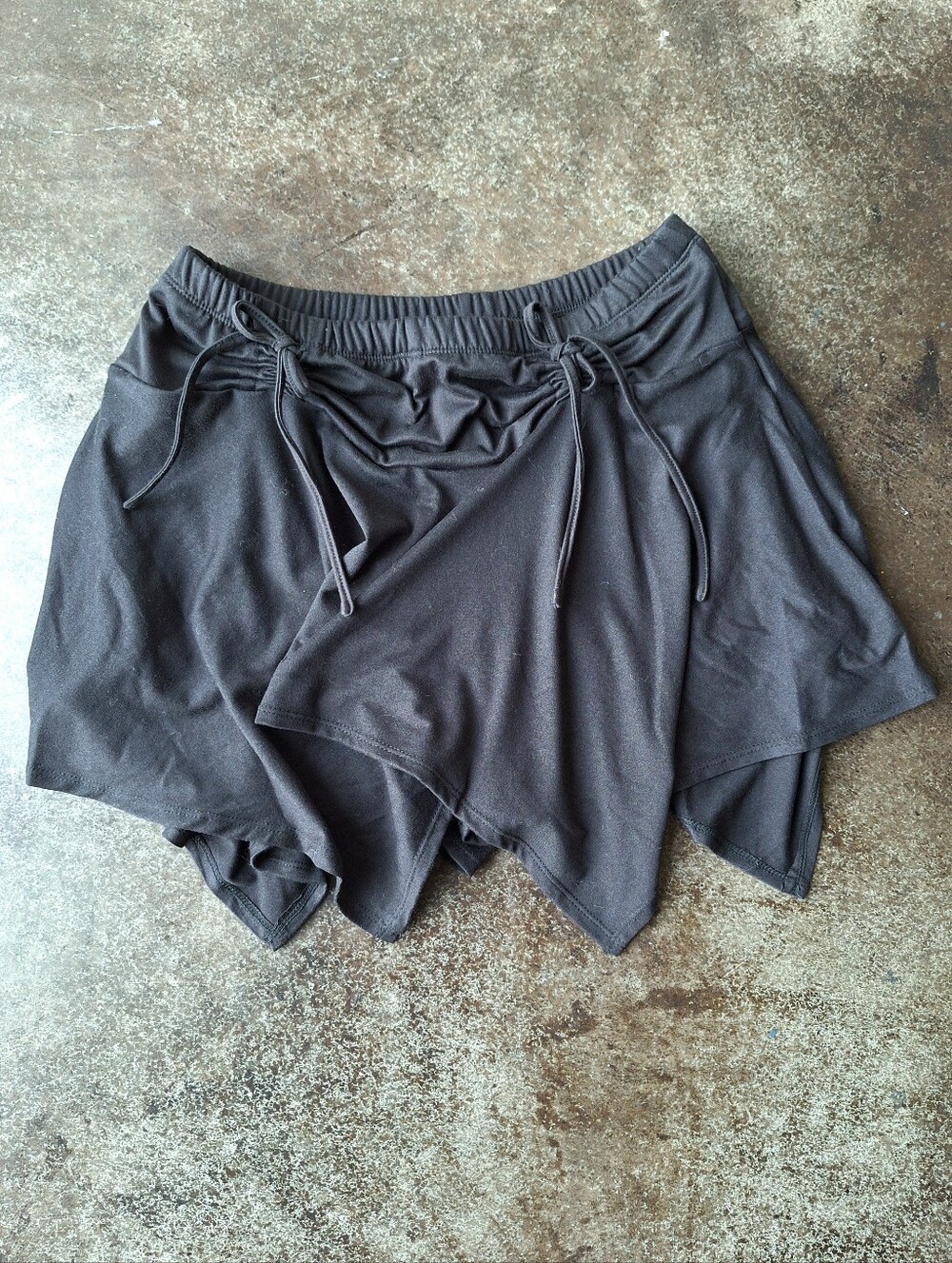 Cosmic Aura - Asymmetrical Black Drawstring Skort - Goth Grunge Size XS